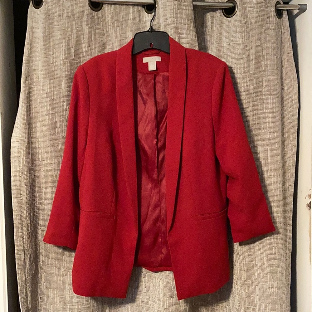 Red H&M Blazer sz 12 with Pockets